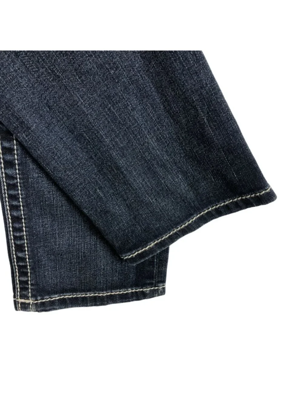 Miss Me Signature Straight Jeans Sz 26 X 33 Blue Denim Low Rise Embellished